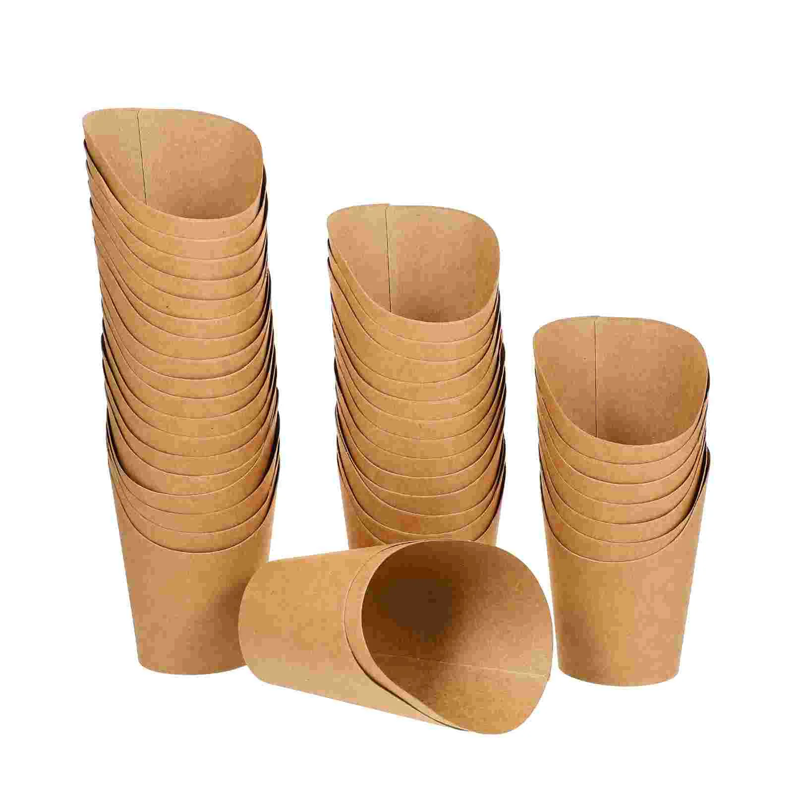 

Paper Cups Popcorn Cup Kraft Holder Charcuterie French Party Cones Disposable Fries Box Boxes Food Take Out Fry Dessert Waffle