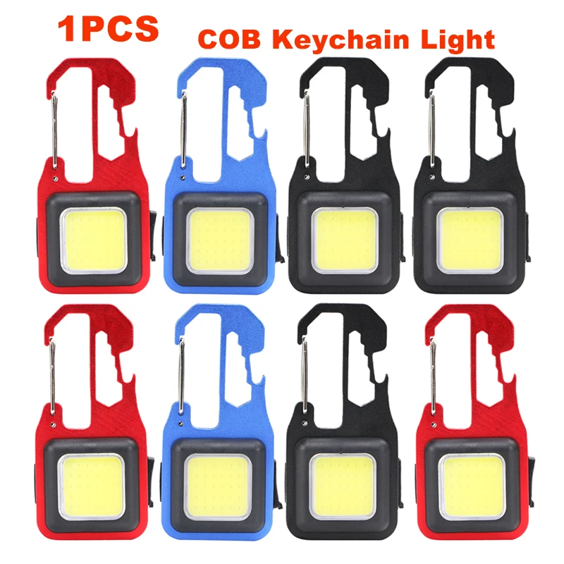 

Portable Mini COB LED Keychain Light Multifunctional Bottle Opener Emergency Lamp IPX4 Waterproof for Outdoor Camping Hiking