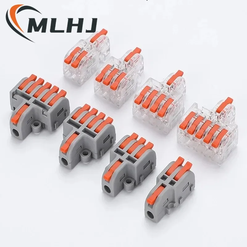 

5Pcs Fast Universal Compact Conductor Junction Box spring splice Terminal Block Push-in Wire Connector Electrical Cable Splitter