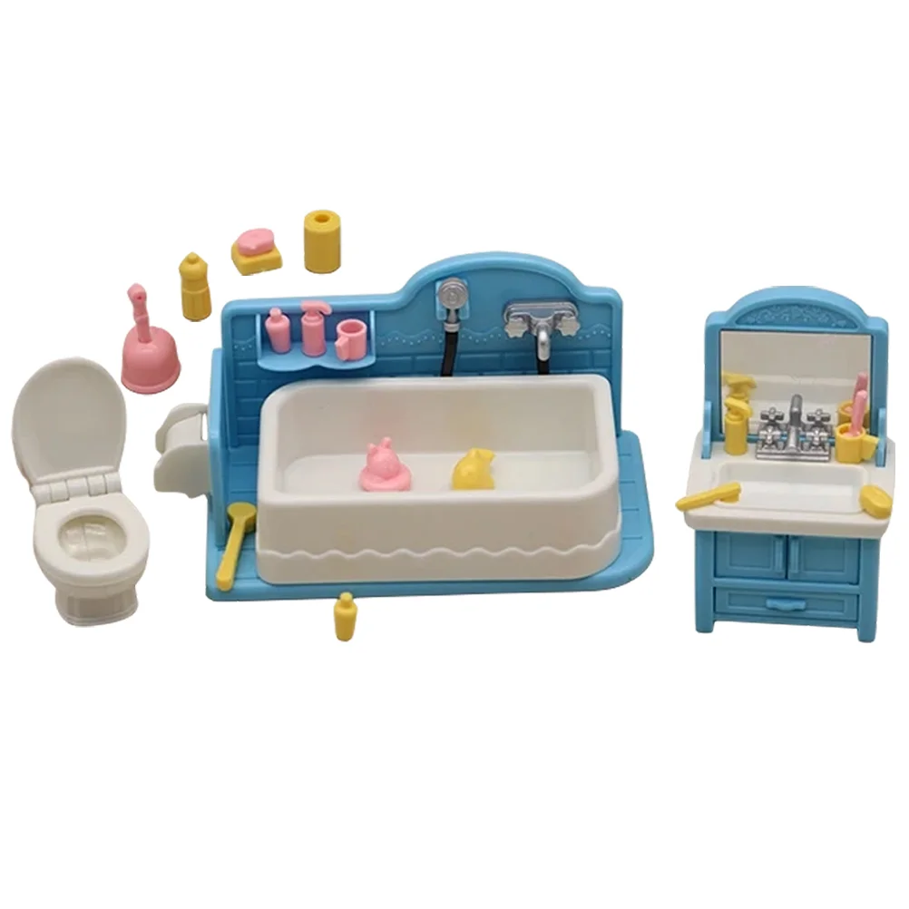 

Micro Toys House Wash Basin Scene Ornaments Mini Bathtub Miniature Furniture Model Bathroom Accessory Plastic Child