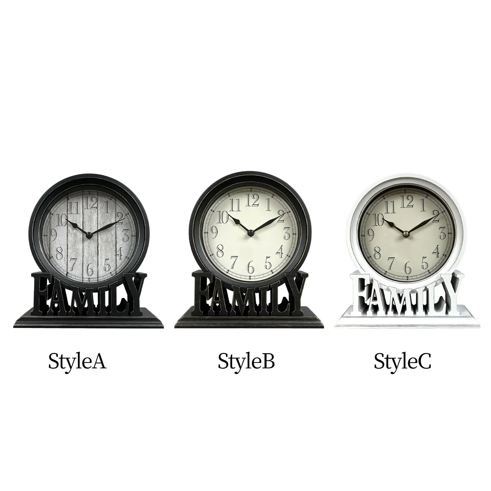 Table Clock Decorative Easy to Read for Bathroom Living Room