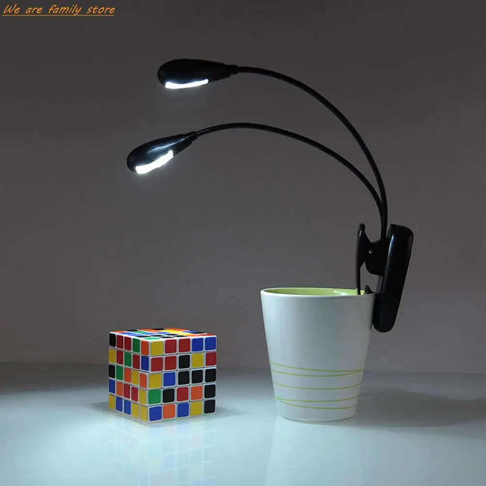 

Удобная Лампа для чтения с двумя рычагами, 4 светодиодный, гибкий светильник с клипсой, книжный лист, подставка для музыки, светильник для ст...