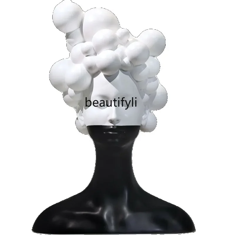 

Girl Head Portrait Decoration Modern Creative Abstract Color Matching Girl Sculpture Hotel Villa Model House Desktop Artwork