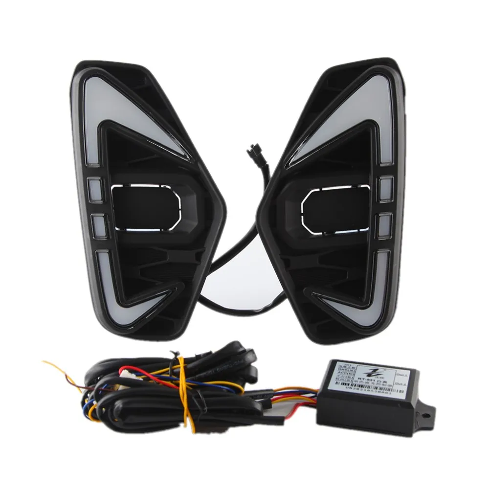 

Дневные ходовые огни для Nissan Navara Frontier NP300 2020 2021, белые дневные ходовые огни + желтые поворотники