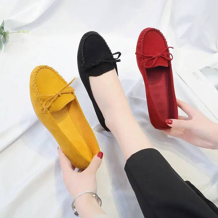 Spring and Summer Women's Flat Shoes Simple and Fashionable Suede  Loafers Lightweight Soft Sole Comfortable Women's Flat Shoes