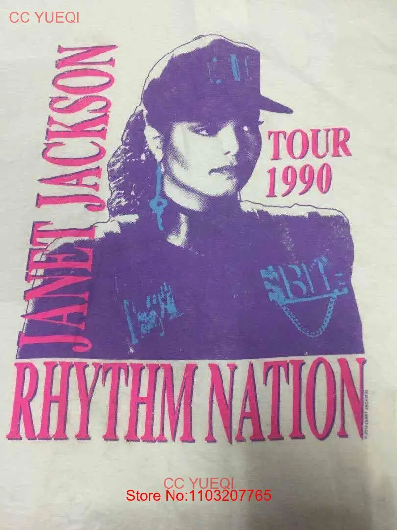Ритм нация Janet Jackson 1990 рубашка белая унисекс Φ KE293