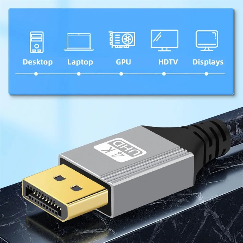 Кабель 4K DP 1M 2M 3M 5M Display Port to DisplayPort 1.2 Высокоскоростной кабель 4K@60Hz 2K@165Hz 2K@144Hz для