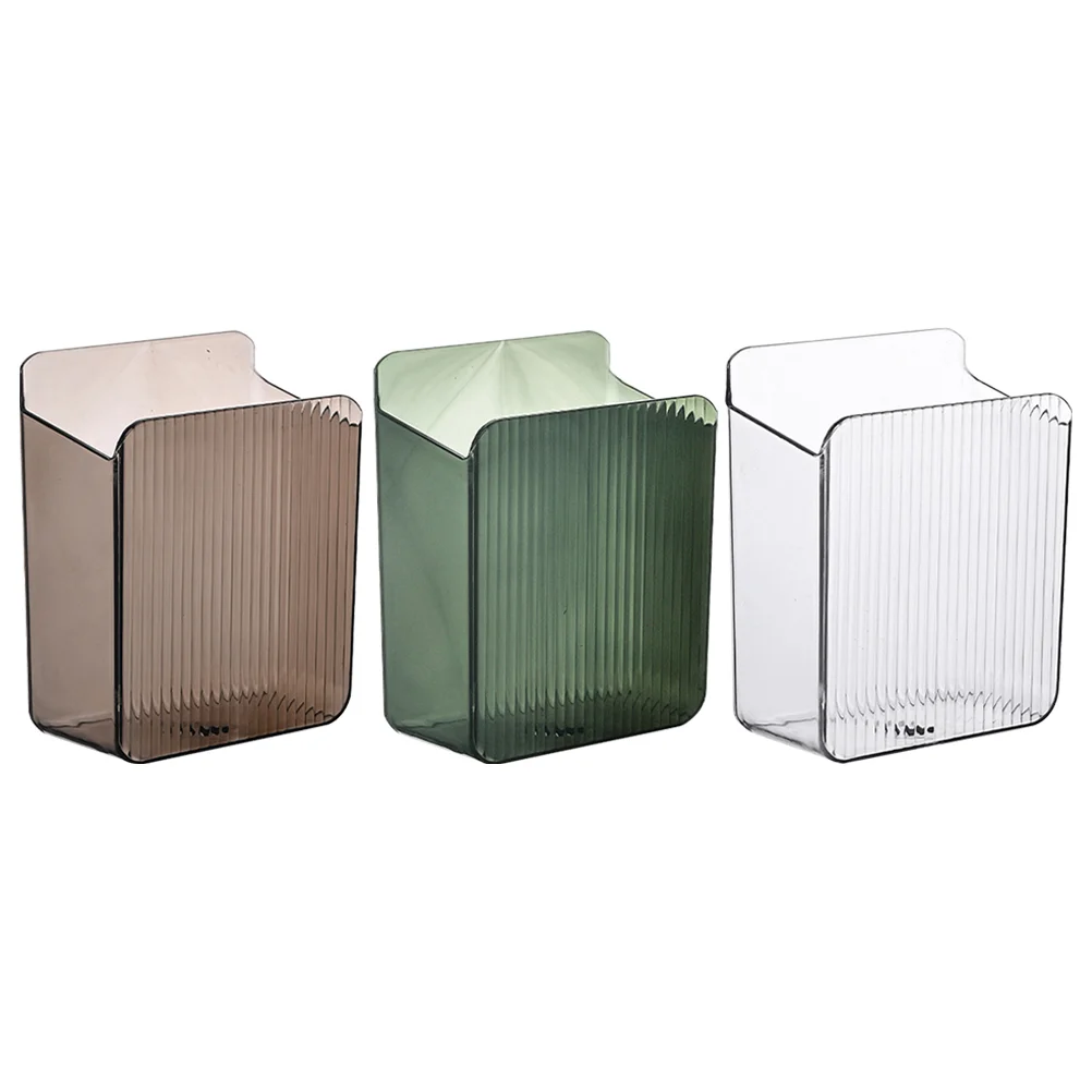 

3 Pcs Organizer Shelf Toothpaste Dispensers Bathroom Hanging Holder Punch Free Rack Racks Storage Shelves Brush