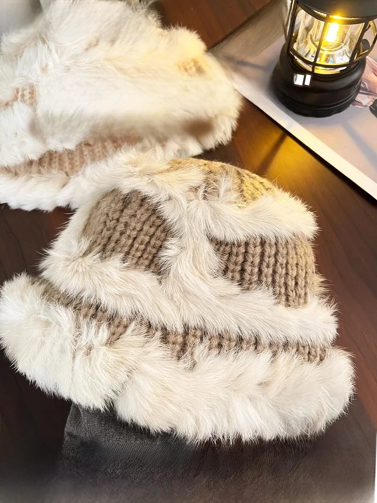 RX Uvcut Официальный аутентичный плюшевый чепчик с кроликом для женщин зимняя