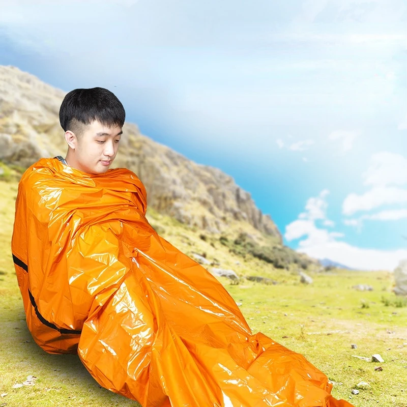 

Outdoor Emergency Blanket Survival Sleeping Bag First Aid Military Rescue Kit Windproof Waterproof Thermal Camping Hiking Gear