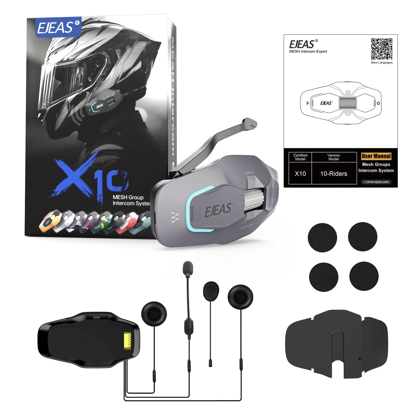 EJEAS X10 мотоциклетный шлем Bluetooth-гарнитура для внутренней связи разговорное