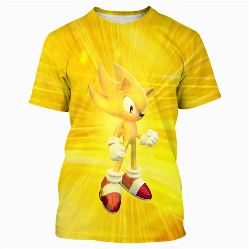 

Hot Anime Tshirt 3D Printing T shirts Children's Clothing Kids Oversized T-shirts Sonic Cartoon Tops Baby Crewneck Shirts