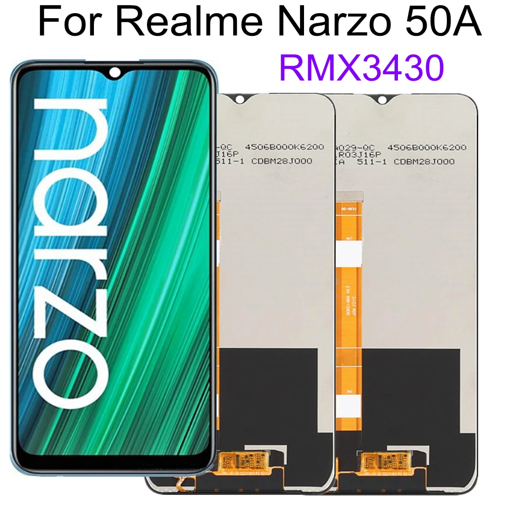 

6,5 для Realme Narzo 50A ЖК-дисплей RMX3430 Сенсорная панель дигитайзер в сборе для OPPO Narzo50A ЖК