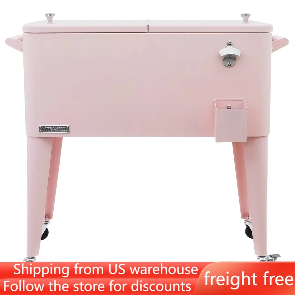 For Drinks 80-qt Classic Outdoor Steel Patio Cooler On Wheel