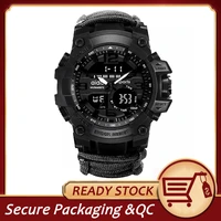 dropshipping outdoor survival watch waterproof military tactical paracord watch bracelet camping hiking emergency gear