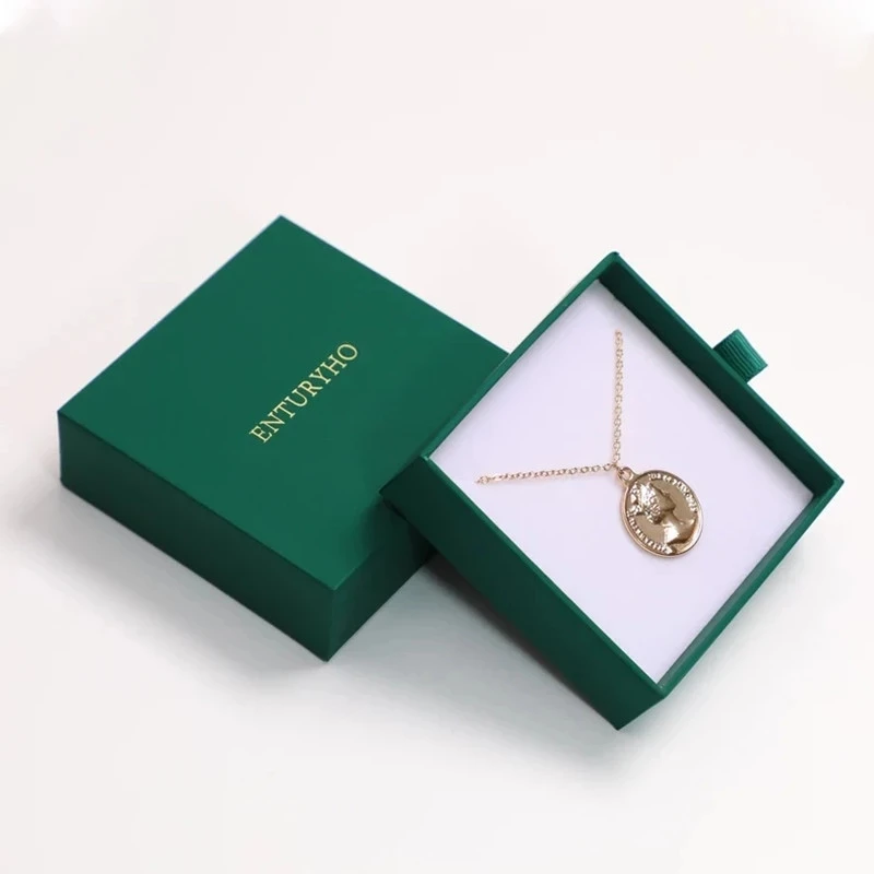 50pcs white Paper box Ring Necklace Bracelet jewelry box custom personalized logo chic small jewerly packaging bag bulk drawer