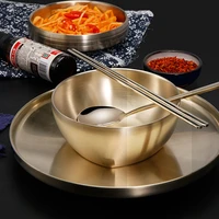 304 stainless steel tianyi bowl double thickened zirconium plated soup bowl rice bowl for children to eat and cook kimchi bowl
