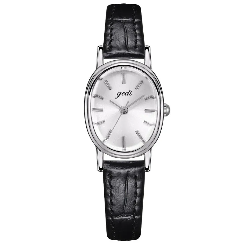 2024 модные винтажные кварцевые наручные часы Gedi овальной формы для женщин