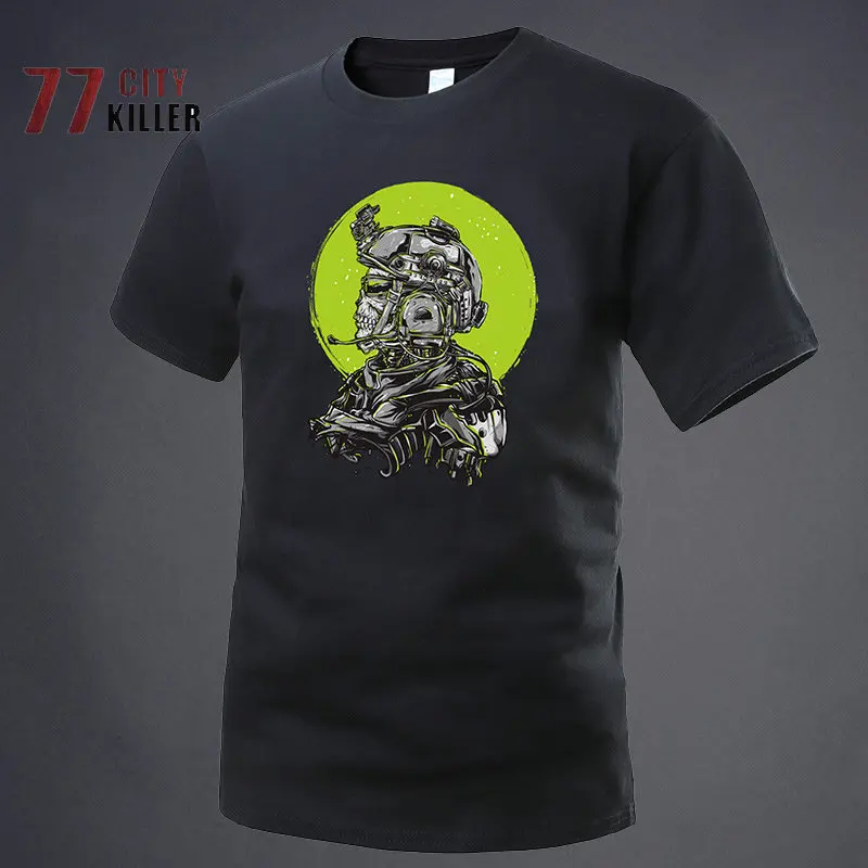 

Летняя Военная Тактическая Мужская футболка, персонализированная Мужская футболка из искусственного хлопка с коротким рукавом, дышащий ул...