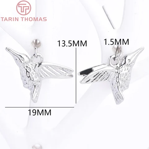 TARIN THOMAS Латунные подвески дятлы 24-каратного золота 6 шт