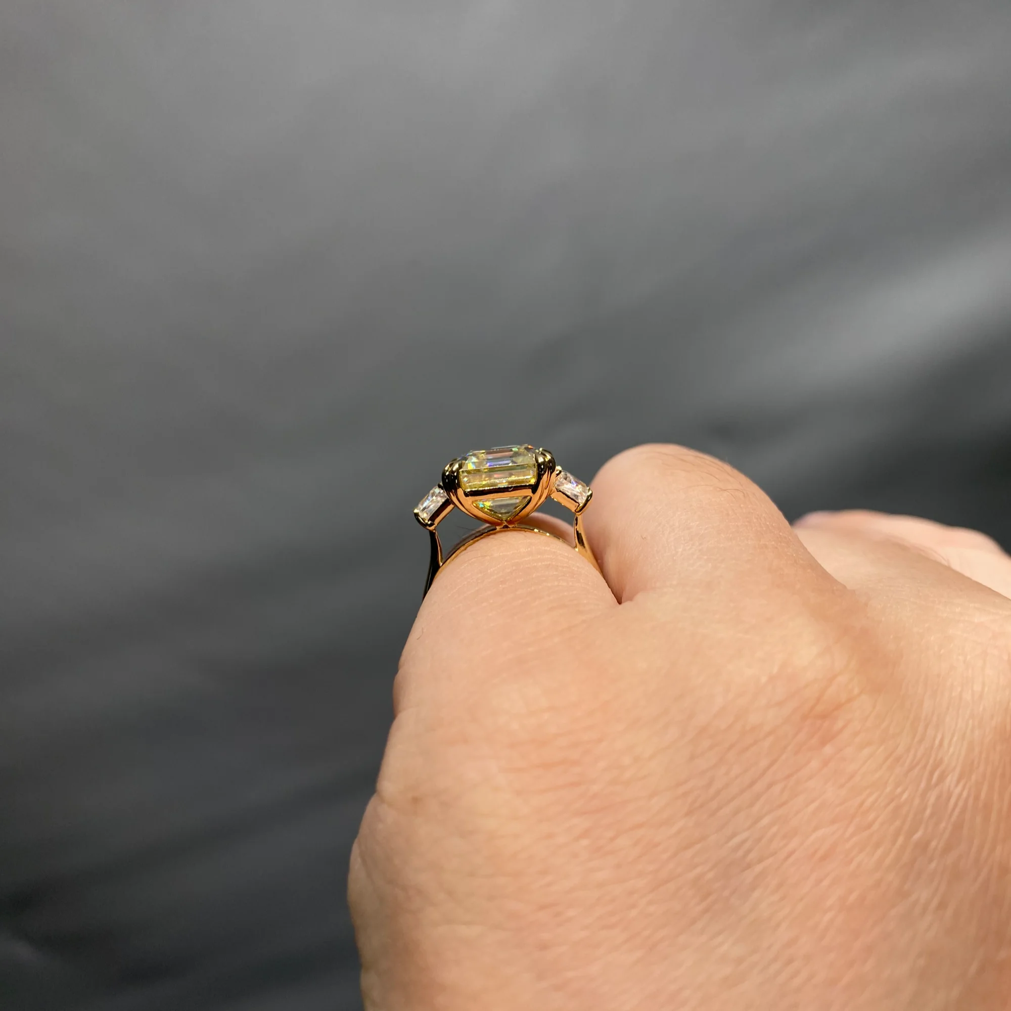 AUAOJEWEL роскошные кольца с желтым муассанитом огранки 5 карат для женщин серебро 925