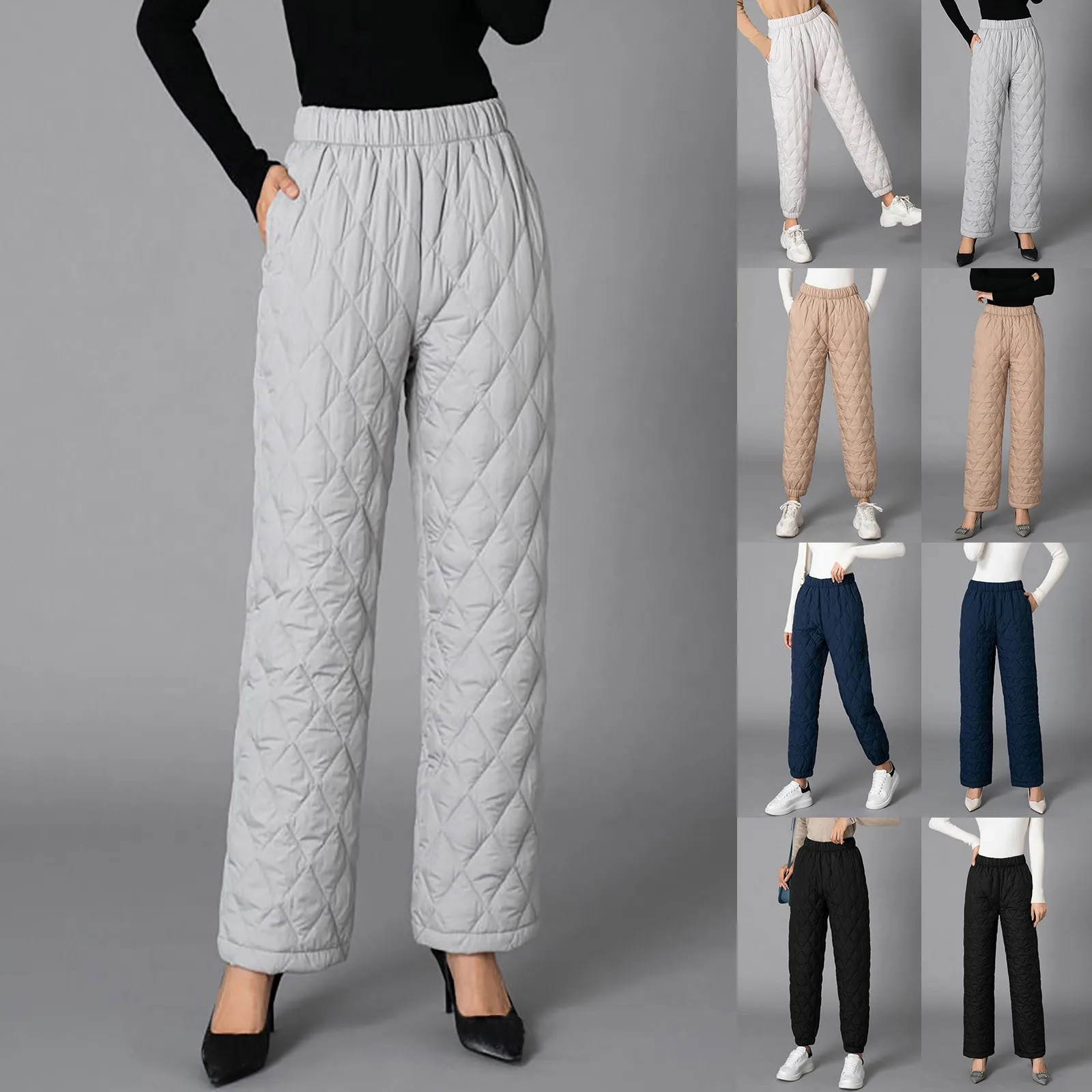 

Зима 2022, свободные и тонкие теплые брюки с прямыми штанинами, легкие хлопковые брюки для женщин, женские спортивные брюки