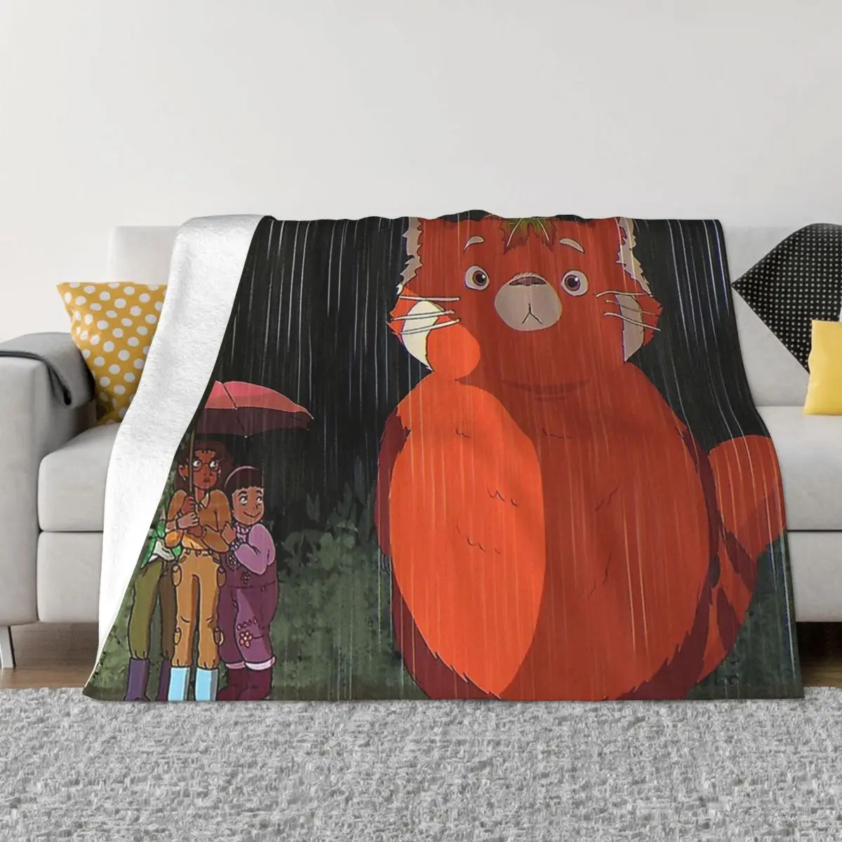

MY NEIGHBOUR Totoro Cartoon Blanket Flannel Decoration Red Panda Portable Home Bedspread