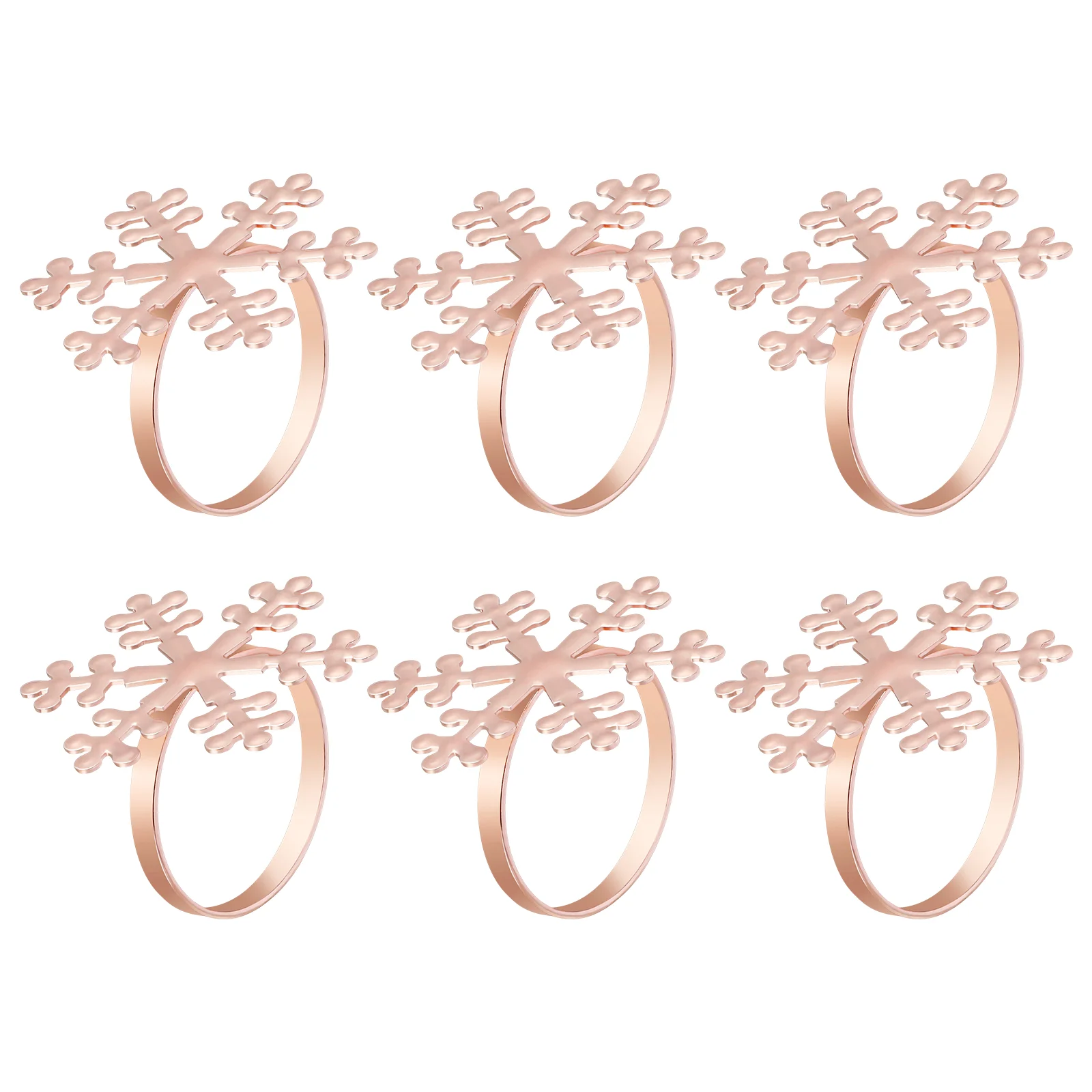 

6 Alloy Snowflake Napkin Ring Napkin Holder Ring for Banquet Festival