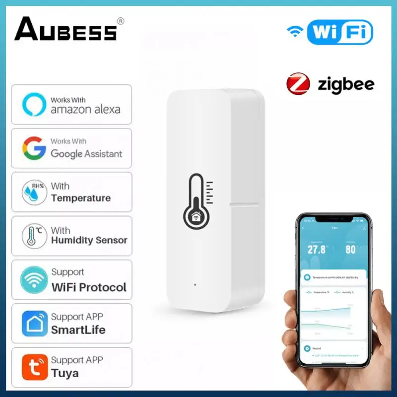 

ZigBee WiFi Smart Temperature And Humidity Sensor Smart Life Remote Control Works With Tuya Alexa Google Home Assistant APP