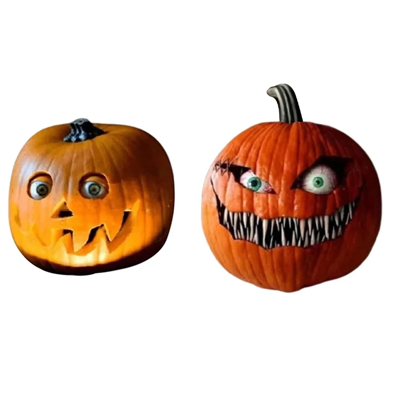 

Scary Halloween Pumpkin With Moving Eyes, Pumpkin Decorations,Halloween Artificial Pumpkins Decoration A Durable Easy Install