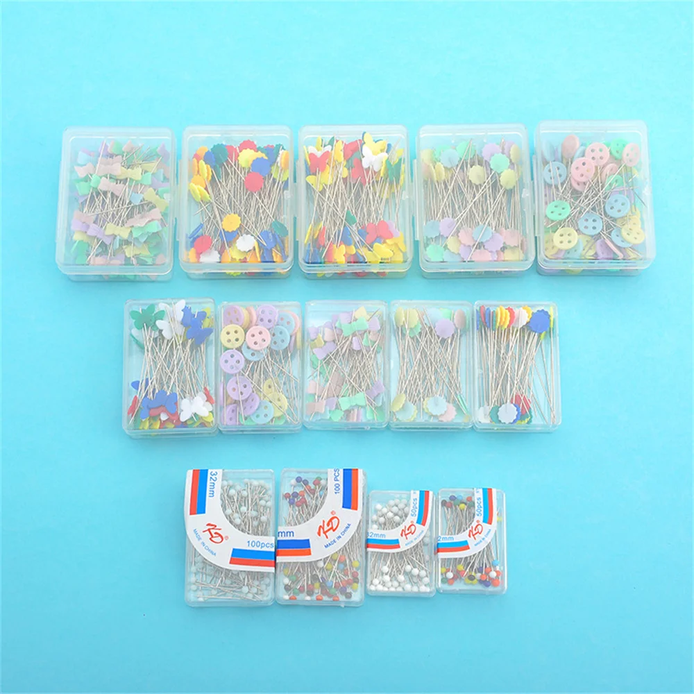 

Locating Pins 100/50 Pieces/box Button Sewing And Patching Multicolor Cross-stitch Dressmaking Pins Embroidery Patchwork Pins