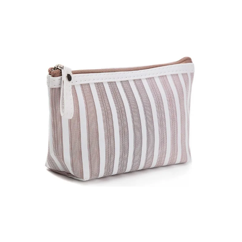 

New Makeup Bags Trendsetting Women's Cosmetic Bag Box-shaped with Barcode Pattern and Ample Space Makeup Pouch