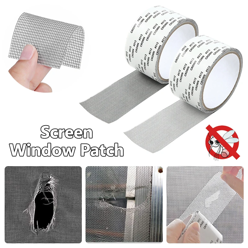 

New Window Screen Repair Tape Anti-Insect Mosquito Net Broken Holes Repair Mesh Net Door Fix Patch Window Screen Repair Kit