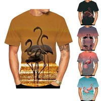 nieuwe zomer hot koop fashion flamingo 3d printing ontwerp mannen en vrouwen t shirts ademend lichtgewicht sport tops