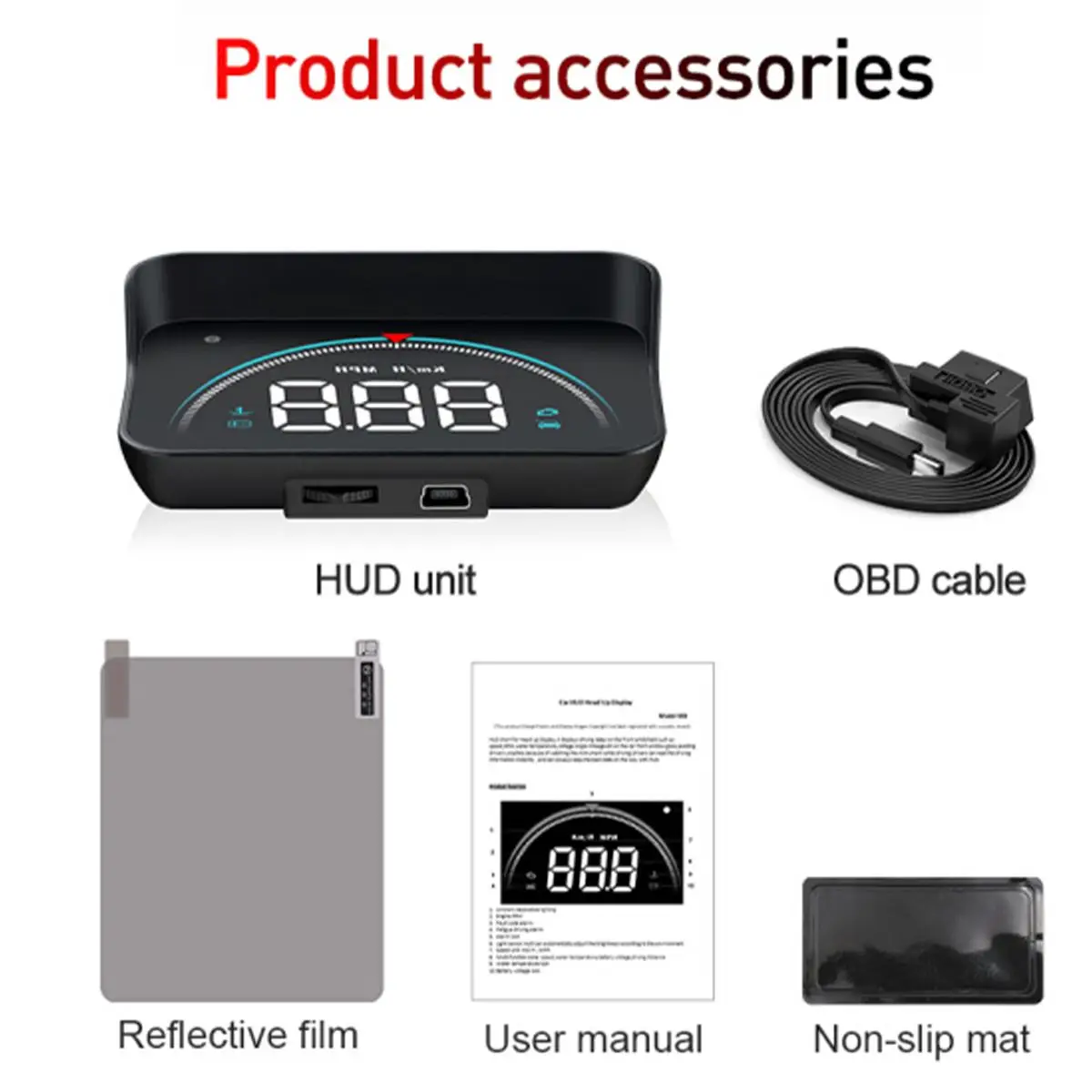 Автомобильный проектор на лобовое стекло OBD2 II EUOBD |