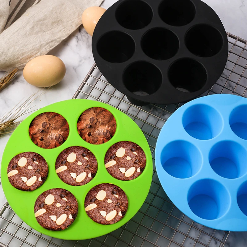 

Silicone 7-hole Cake Mold Microwave Oven Baking Mold Food Grade Baking Cake Silicone Mold Air Fryer Accessories Baking Tools