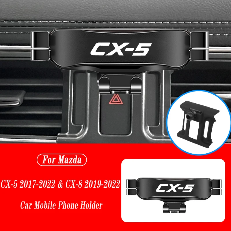 

Автомобильный держатель мобильного телефона для Mazda CX-5 2015-2022 CX8 2019-2022, крепления для вентиляционных отверстий, подставка, GPS, гравитационный навигационный кронштейн, аксессуары