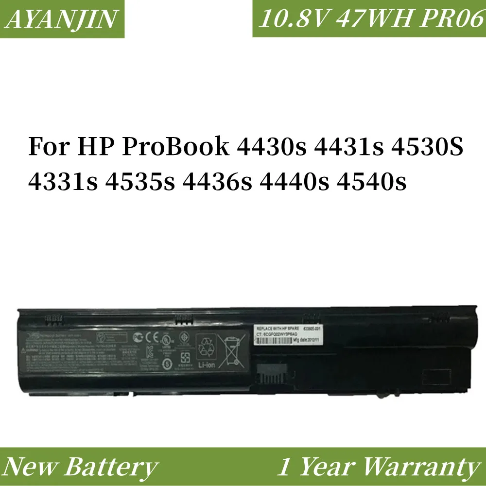 

PR06 10.8V 47WH Battery for HP ProBook 4430s 4431s 4530S 4331s 4535s 4436s 4440s 4540s HSTNN-OB2R HSTNN-DB2R 633805-001