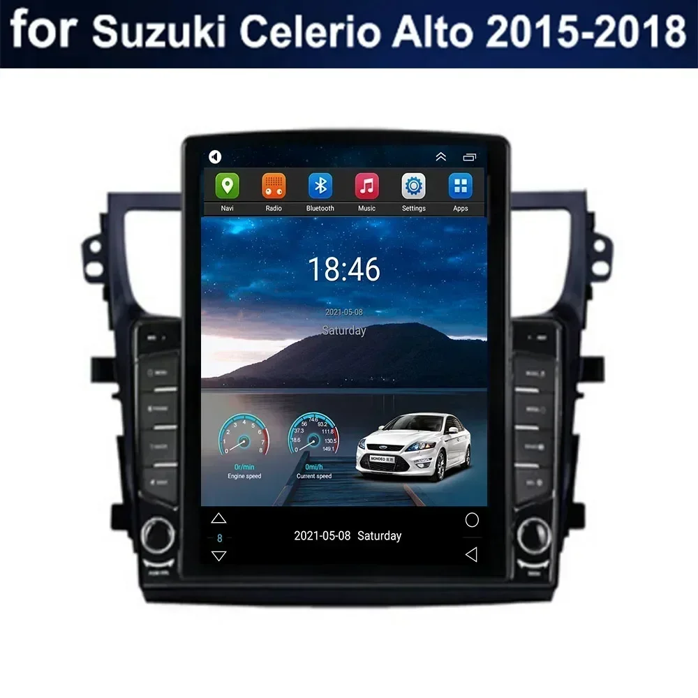 Для Tesla Style 2 Din Android 13 Автомобильный радиоприемник для Suzuki Celerio Alto 2015+