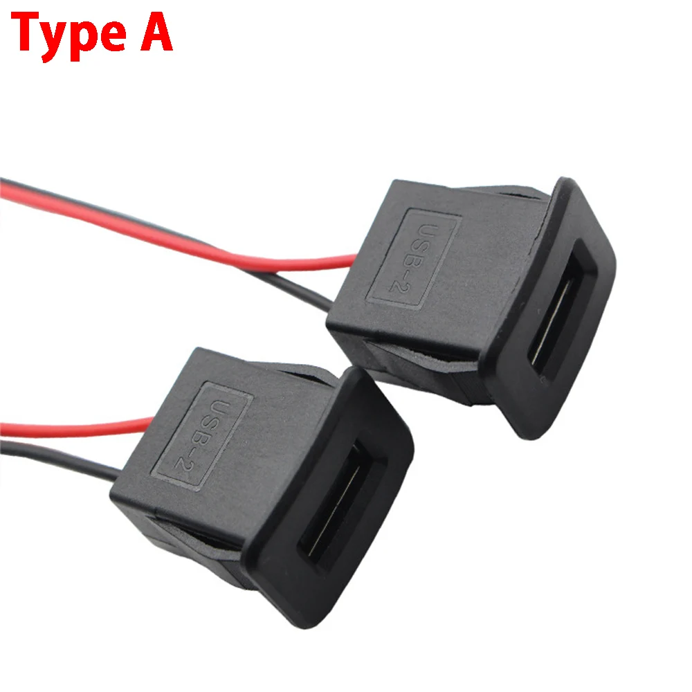 

Hot Sale 1PCS 2A USB Type A Standard Port Female Solder Jacks Connector DIY Design Power Charging Socket USB-A type with cable