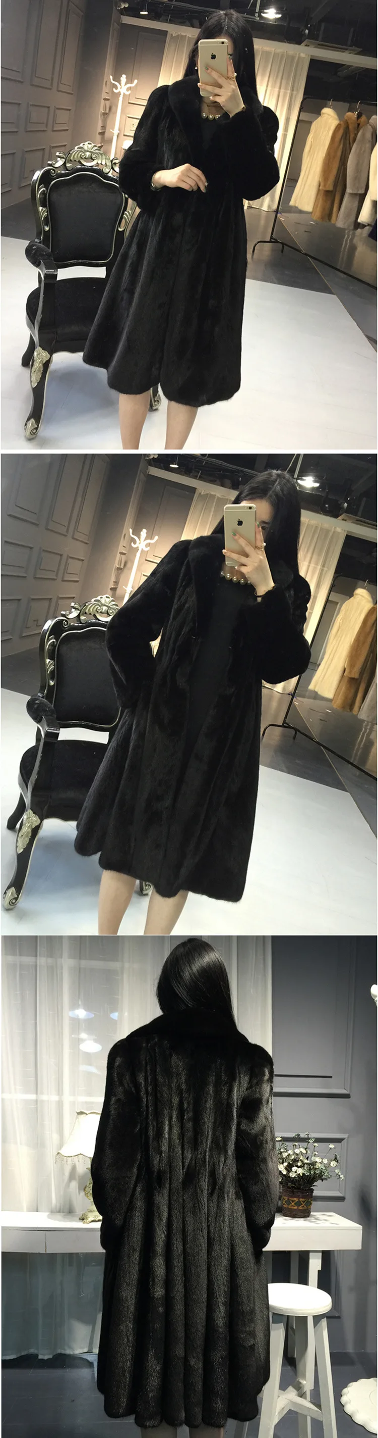 Top Fashion Coats Woman Winter 2022 Women's Winter Coat 2022 Fur Mink Fur Thick Winter High Street Other Slim Real Fur Long Coat