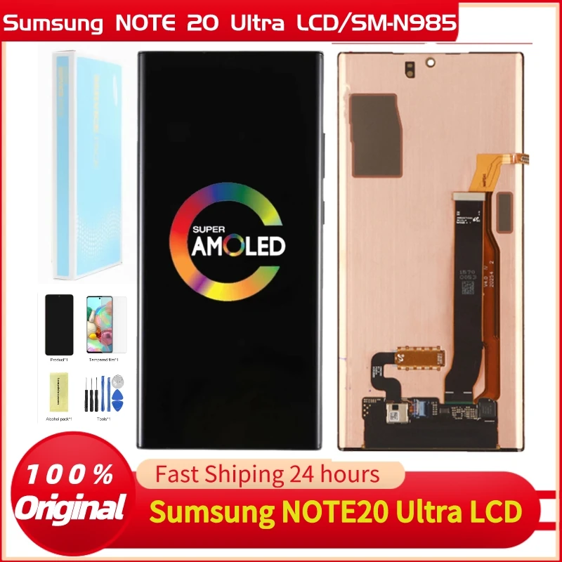 Original AMOLED Note20 Ultra LCD For Samsung Galaxy Note20 Ultra SM-N985/DS Display Touch Screen Digitizer Assembly Repair Parts