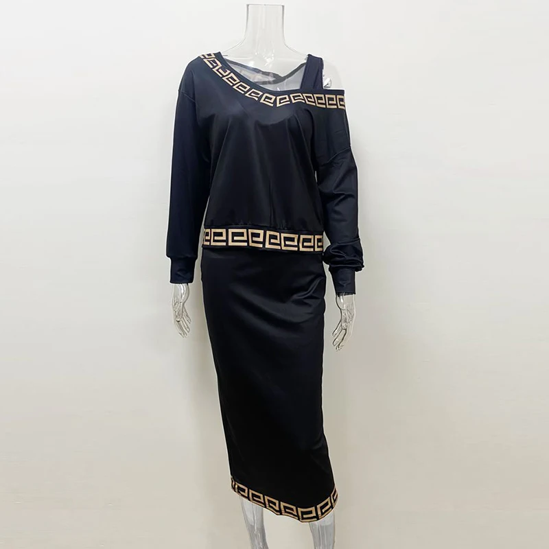 Женский костюм с винтажным принтом свободная блузка длинным рукавом облегающее