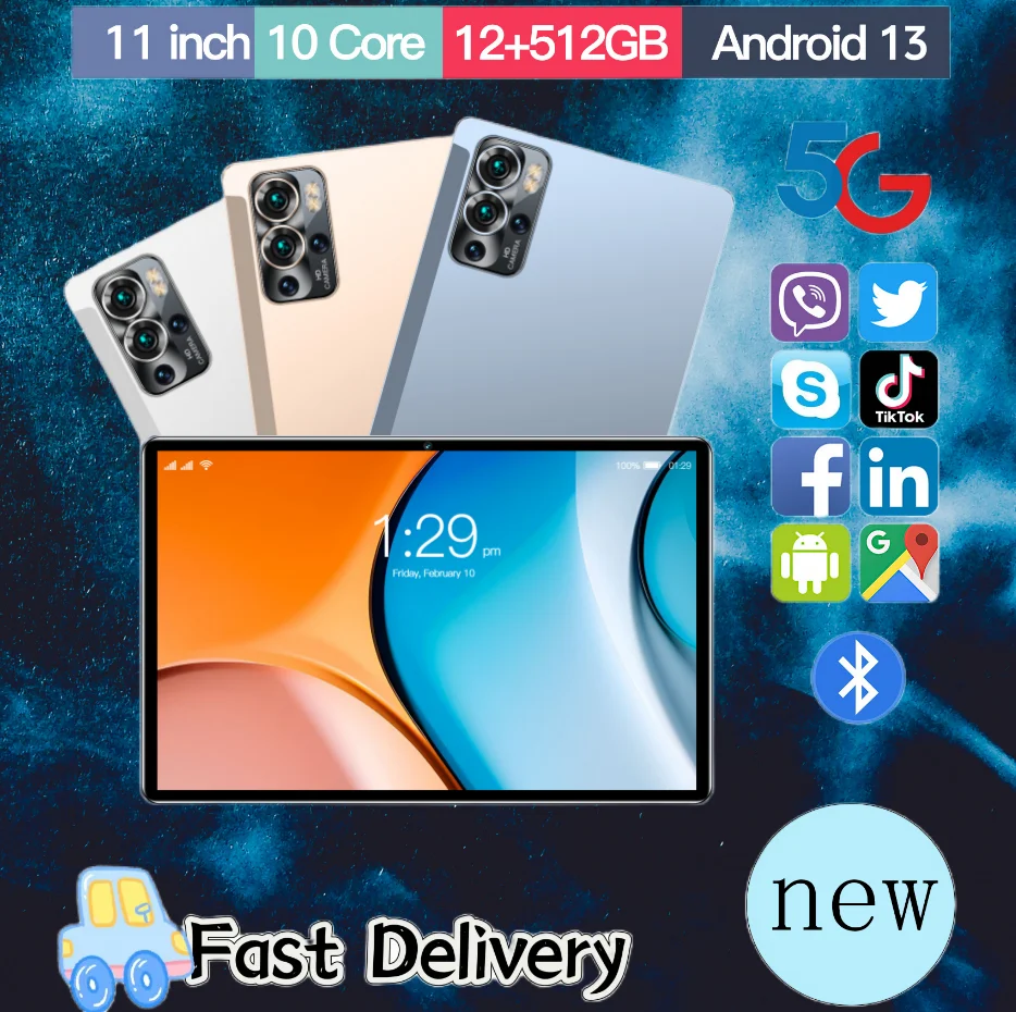 Новый S22 10 1-дюймовый планшет 12 ГБ + 512 24 МП 48 Android13 Bluetooth5.0 5G GPS MTK6797 12000 мАч Офисные