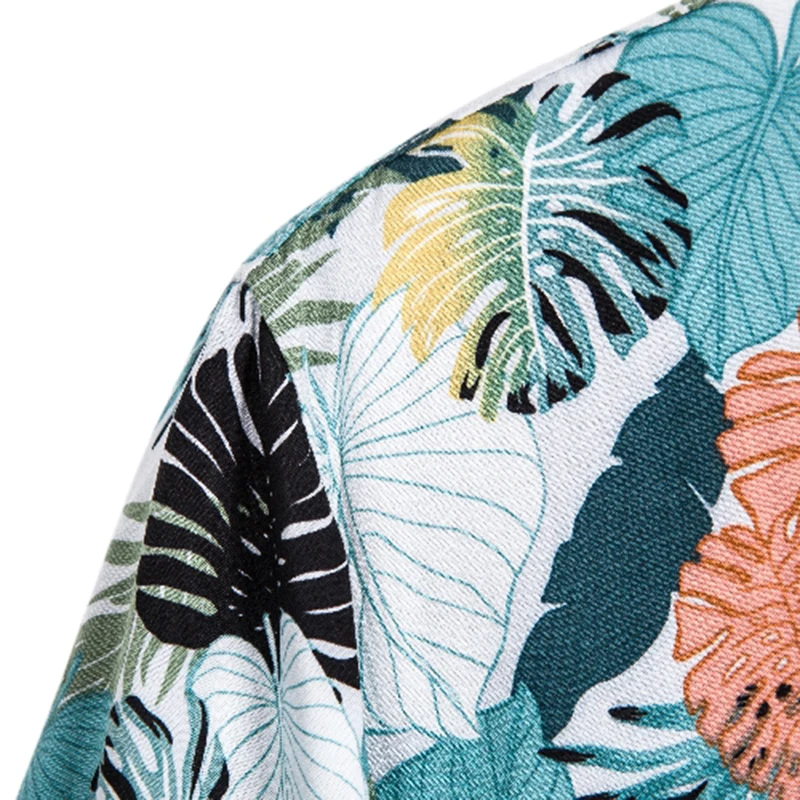 Мужская хлопковая рубашка с коротким рукавом гавайская Пляжная футболка