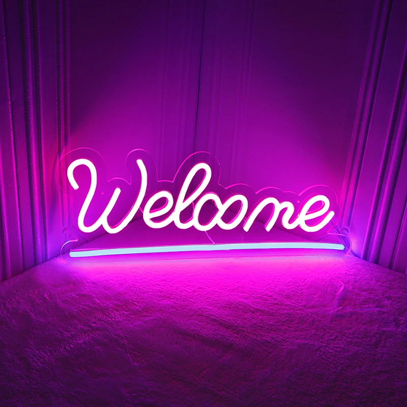 Приветствуется неоновая светодиодная вывеска настенное украшение для магазина