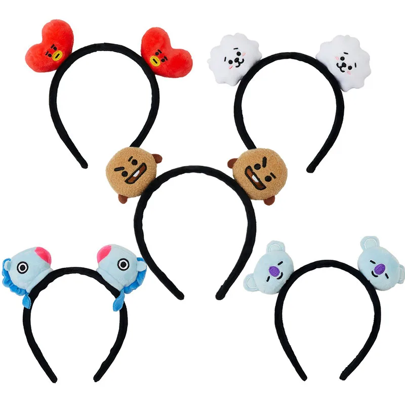 

Kawaii BT21 Plush Doll Headband Cartoon Kpop Anime Koala Love Cookies Yellow Dog Hair Rope Accessories Children Holiday Toy Gift