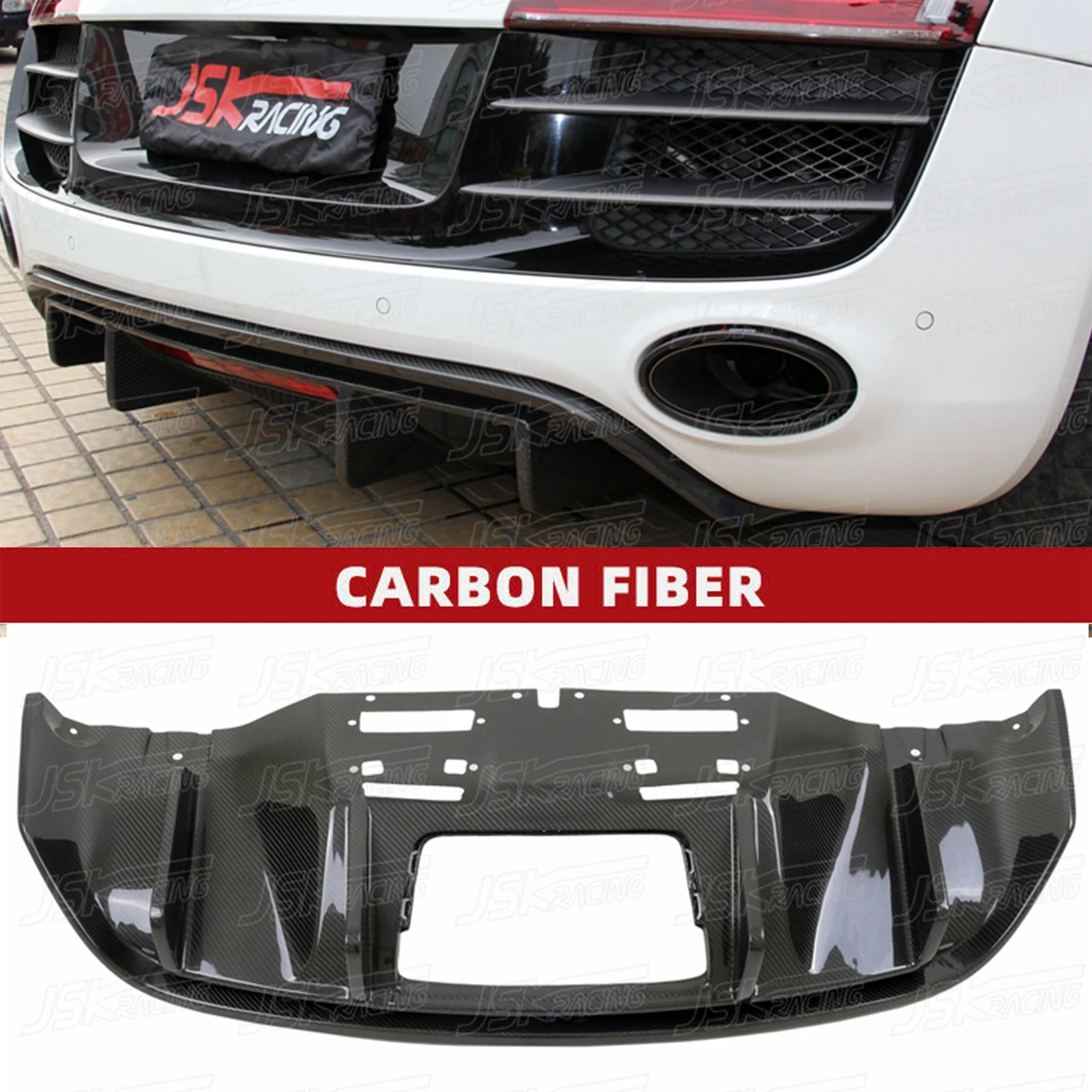 

G Style Carbon Fiber Rear Diffuser For R8 V10 2008-2013(JSKADR808018)
