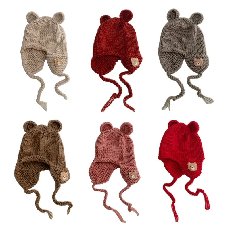 

77HD Baby Beanie Новорожденный малыш Мягкая милая шапка с ушками Больничная шапка для маленьких мальчиков и девочек