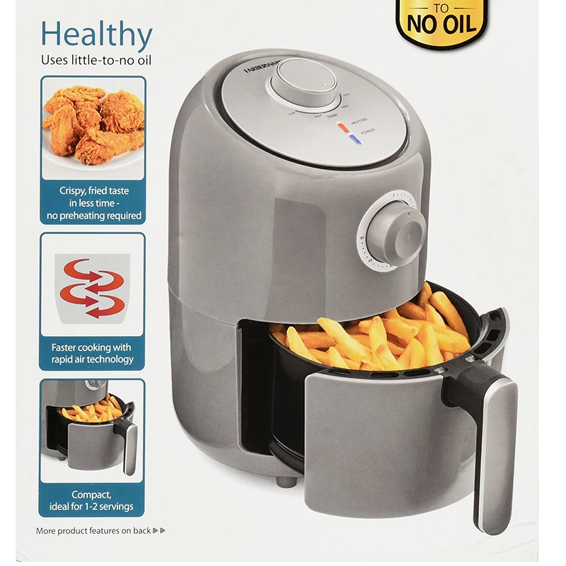 

1.9QT Air Fryer Electric Air Fryer Oven Cooker with Temperature Control 1200W, Grey